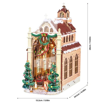 Robotime - Rolife Caroling Christmas Cathedral DIY Book Nook