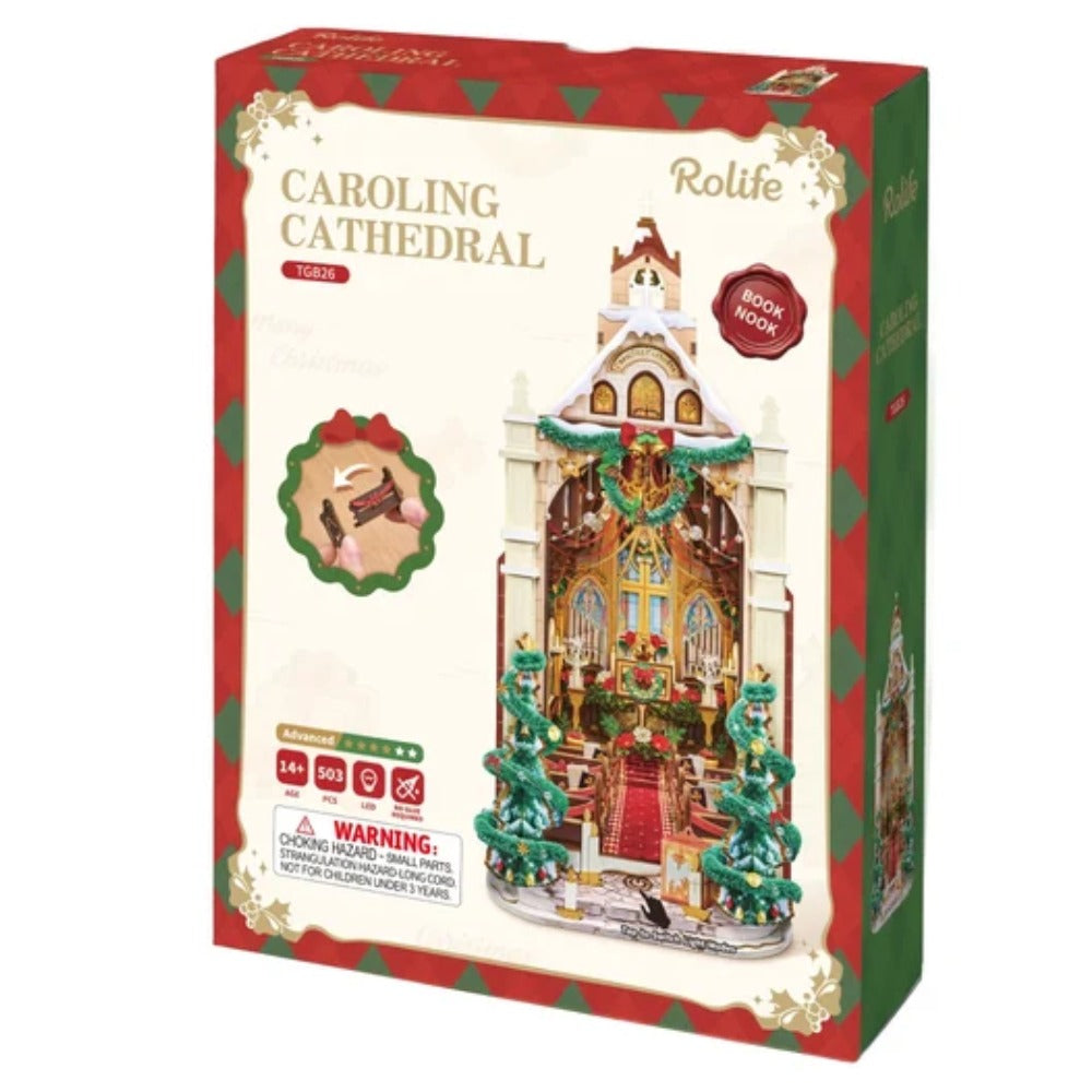 Robotime - Rolife Caroling Christmas Cathedral DIY Book Nook