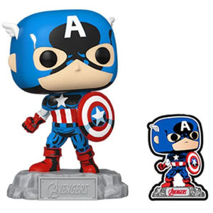 Marvel Comics - Captain America 60th Anniversary (with Pin) US Exclusive Pop! Vinyl