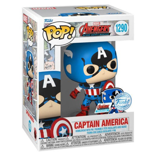 Marvel Comics - Captain America 60th Anniversary (with Pin) US Exclusive Pop! Vinyl