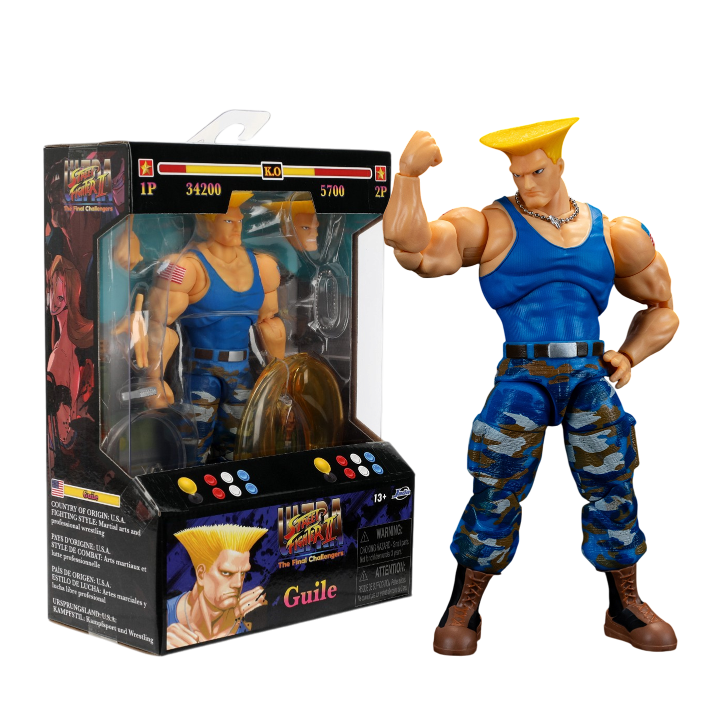 Street Fighter II - Guile (Player 2) 6 Inch Figure
