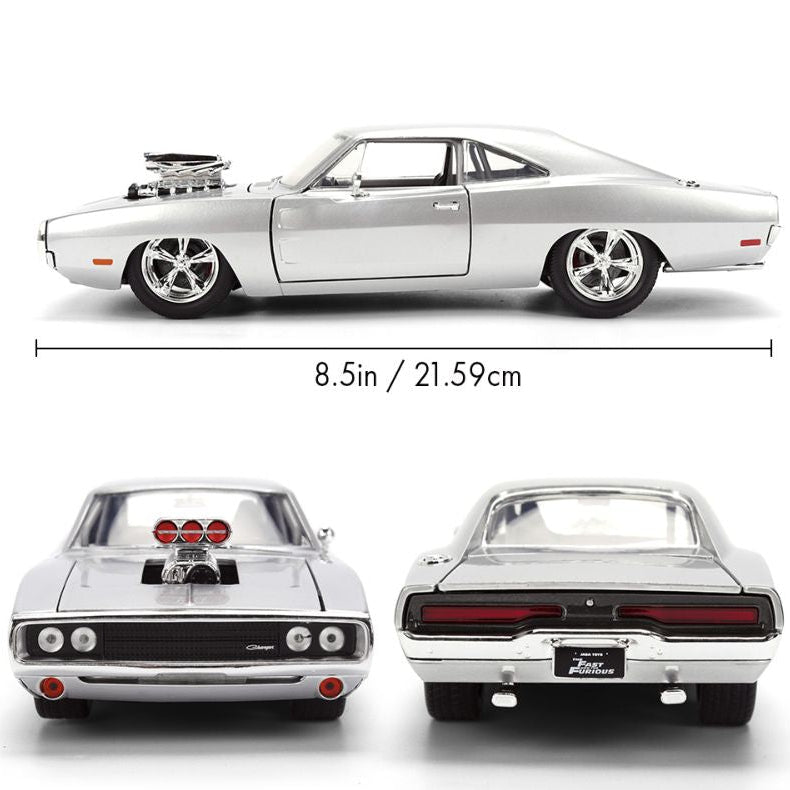 Fast & Furious - Dom’s 1970 Dodge Charger Anniversary Diecast Vehicle Silver Finish