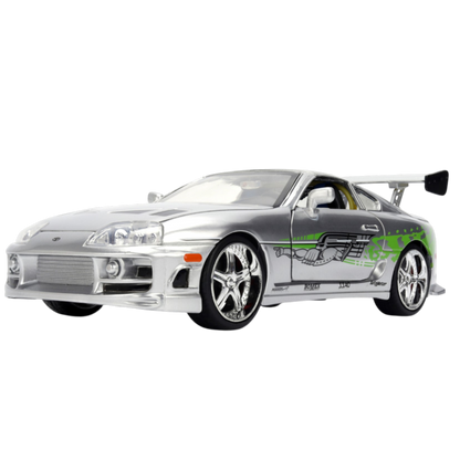 Fast & Furious - Brian's 1995 Toyota Supra Anniversary 1:24 Scale Diecast Vehicle Silver Finish