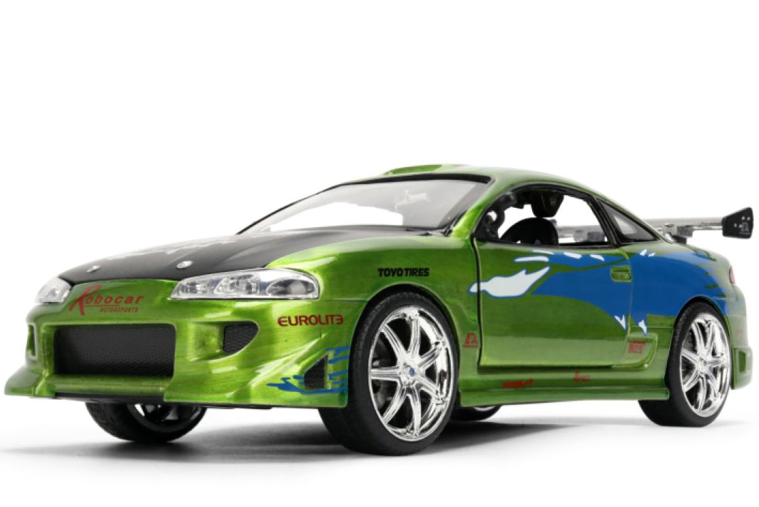 Fast & Furious - Brian's 1995 Mitsubishi Eclipse 1:24 Scale Diecast Vehicle Colour Brush Finish