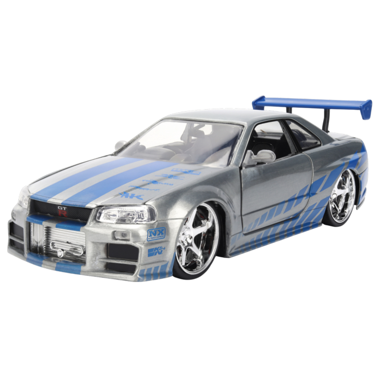 Fast & Furious - Brian's 2002 Nissan Skyline GT-R (BNR34) 1:24 Scale Diecast Vehicle Colour Brush Finish