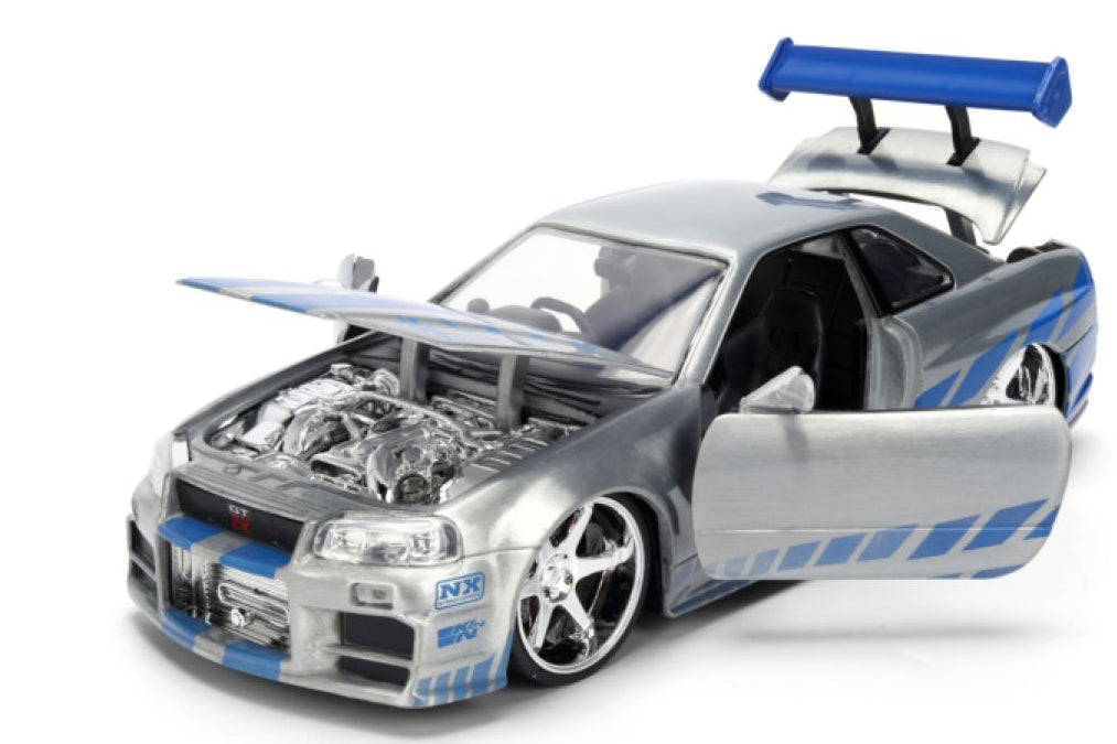 Fast & Furious - Brian's 2002 Nissan Skyline GT-R (BNR34) 1:24 Scale Diecast Vehicle Colour Brush Finish