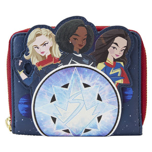 Loungefly - The Marvels (2023) - Group Symbol Glow Zip Around Wallet