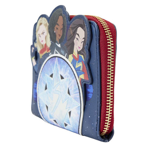 Image of Loungefly - The Marvels (2023) - Group Symbol Glow Zip Around Wallet