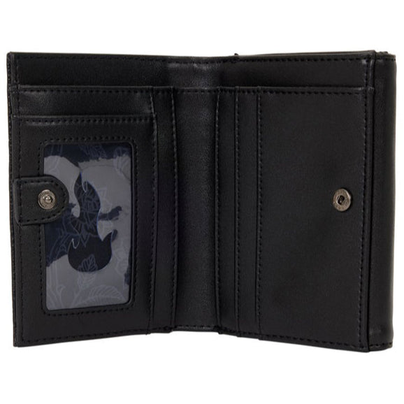 Loungefly - Disney Villains - Black Faux Leather with Velvet Trim Tri-Fold Wallet