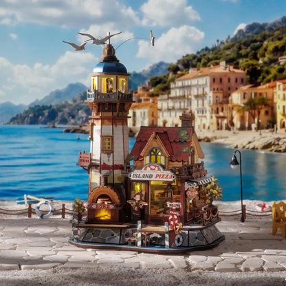 Robotime - ROKR Chillbay Pizzeria Mechanical Wooden 3D Puzzle