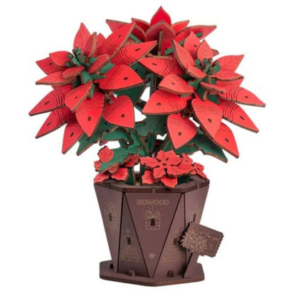 Robotime - Wood Bloom Poinsettia