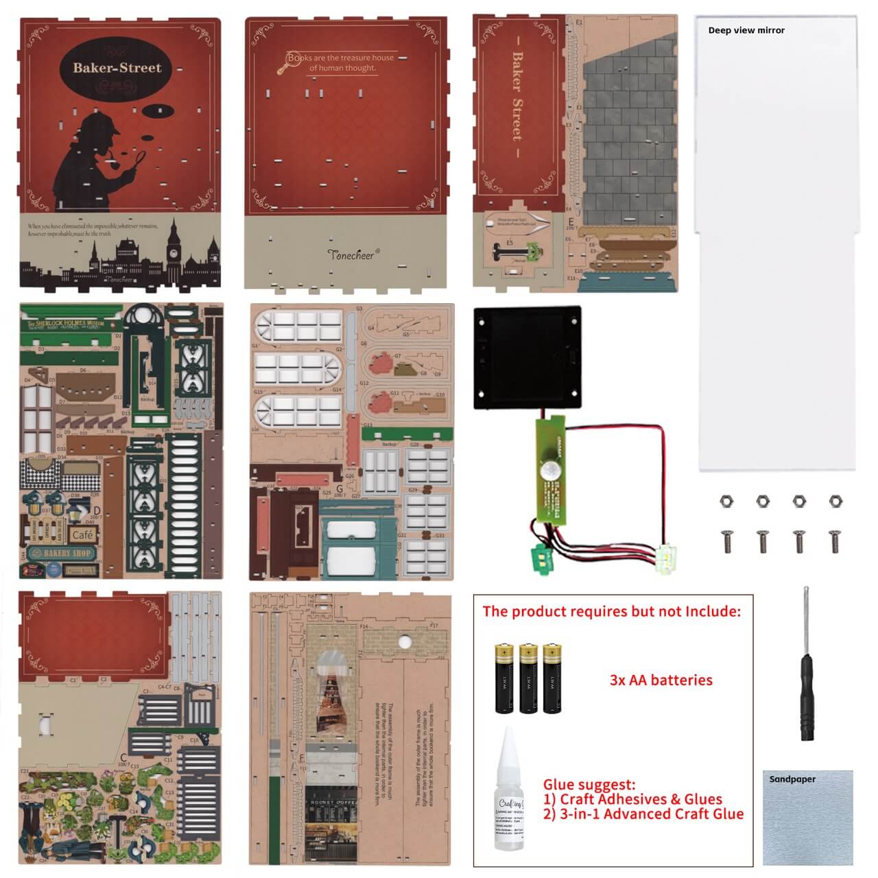 Tonecheer Baker Street Book Nook Wooden Model Kit