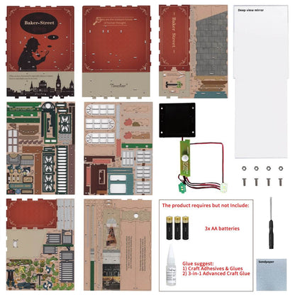 Tonecheer Baker Street Book Nook Wooden Model Kit
