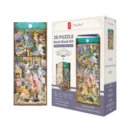 Tonecheer A Midsummer Nights Dream Book Nook Wooden Model Kit