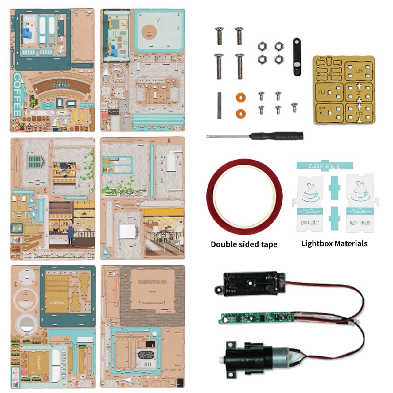 Tonecheer Cape Coffee Shop Puzzle Storage Box Wooden Model Kit