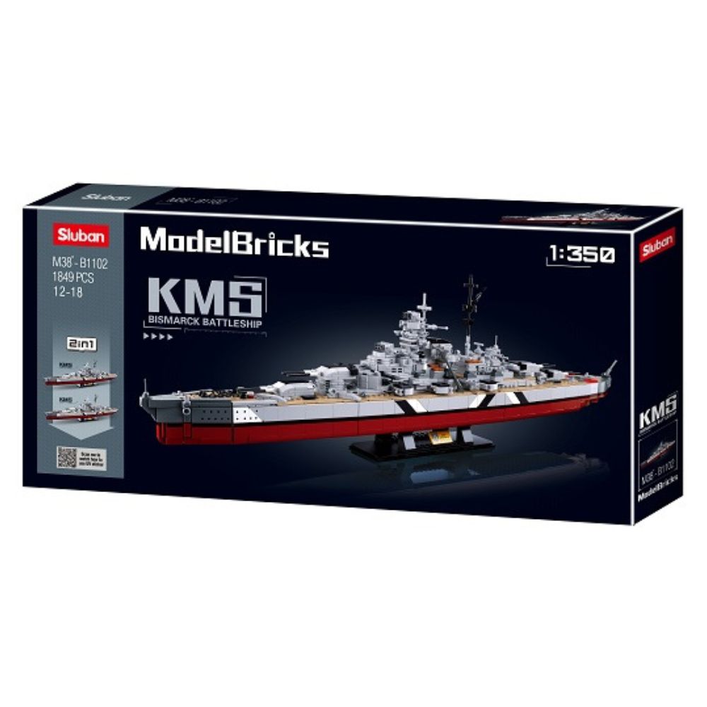 MB Bismarck Battleship 2 In 1 1849 Pieces Ages 12+ C4 (Store Pickup Only)