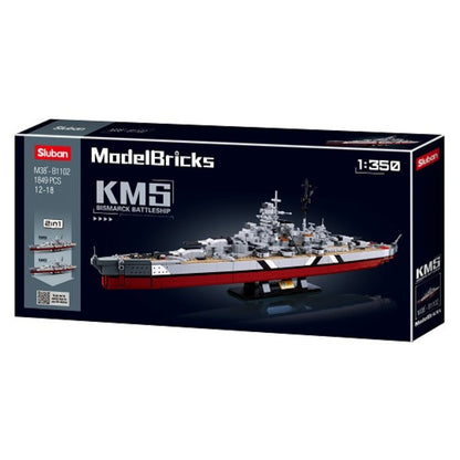 MB Bismarck Battleship 2 In 1 1849 Pieces Ages 12+ C4 (Store Pickup Only)