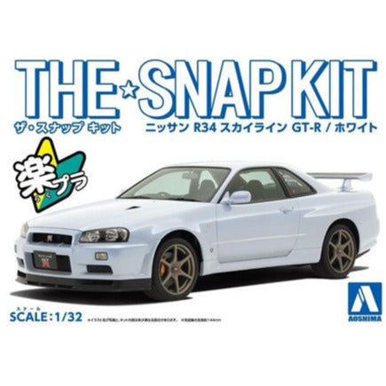 The Snap Kit 1/32 Nissan R34 Skyline GT-R White Model Kit