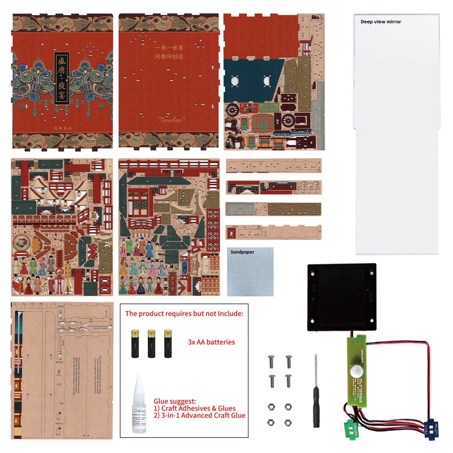 Tonecheer The Banquet Of Tang Dynasty Book Nook Wooden Model Kit