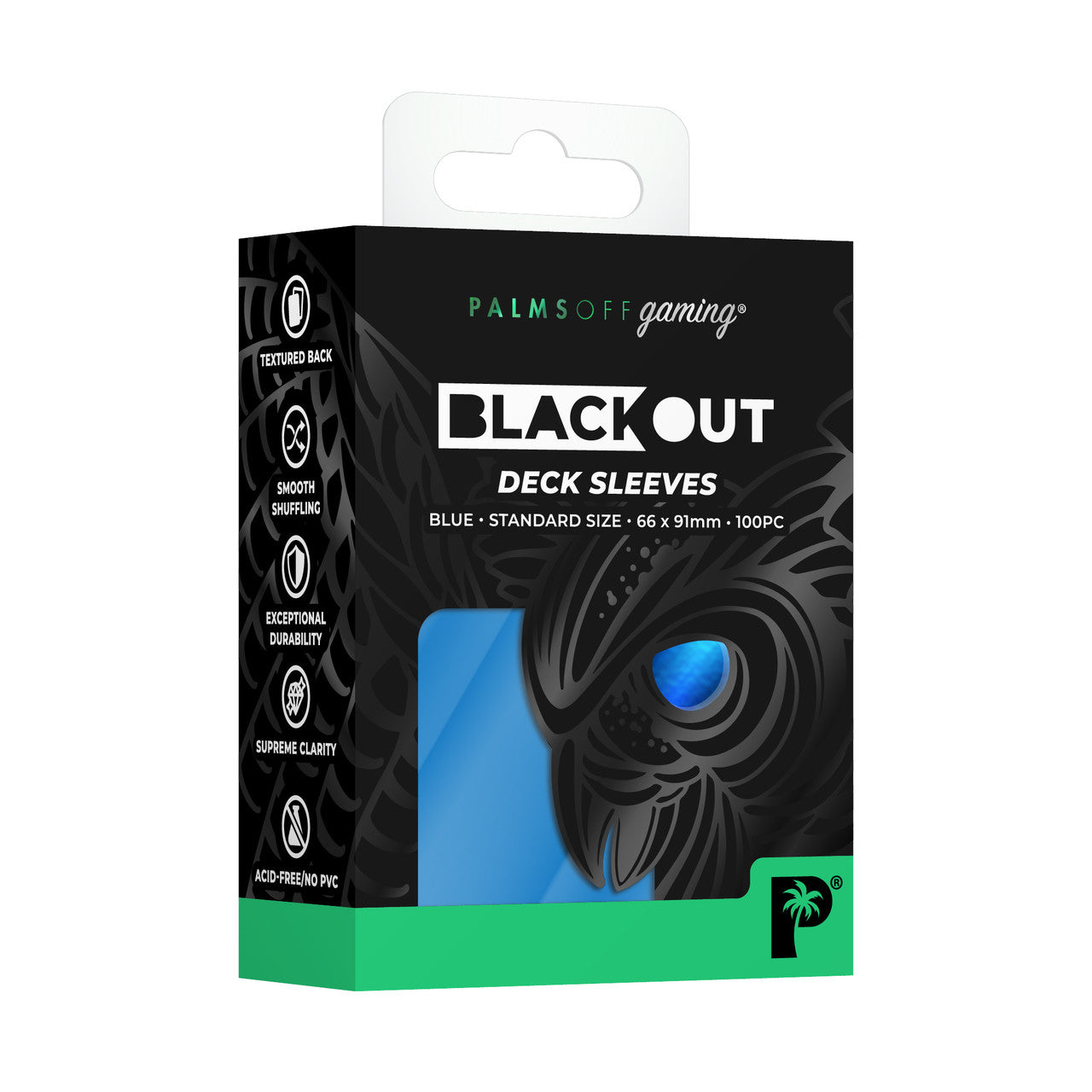 Palms Off Blackout Deck Sleeves Blue 100 pc
