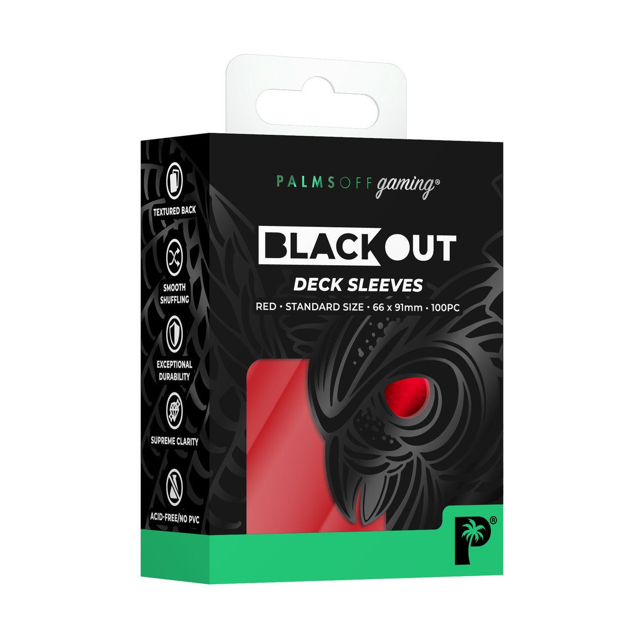 Palms Off Blackout Deck Sleeves Red 100 pc