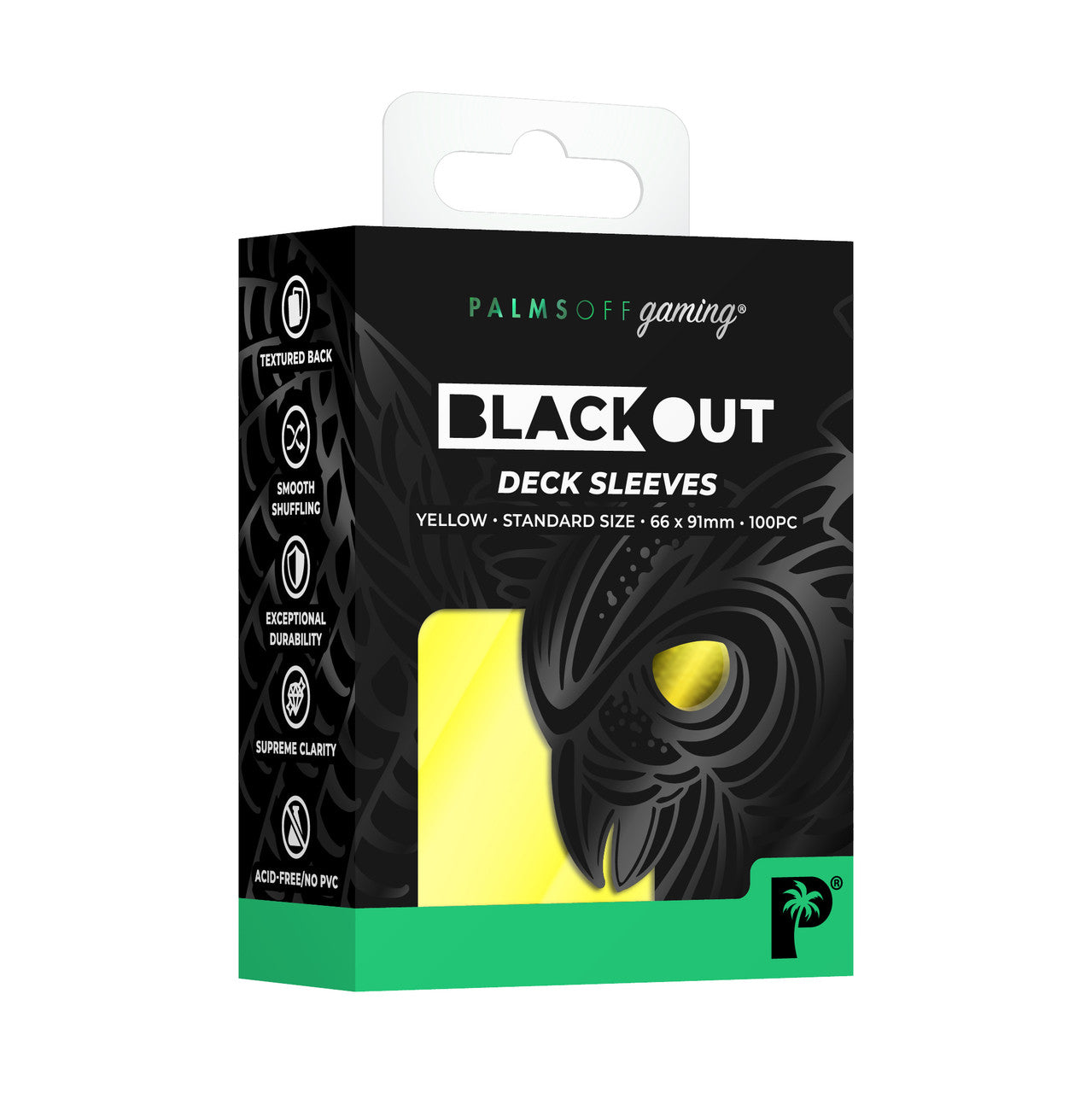 Palms Off Blackout Deck Sleeves Yellow 100 pc