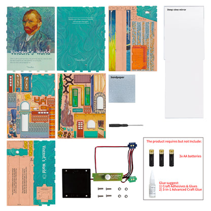 Tonecheer Vincents World Book Nook Wooden Model Kit