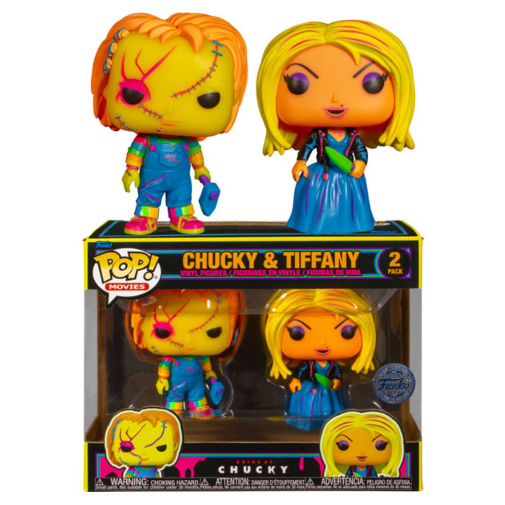 Childs Play 4: Bride of Chucky - Chucky & Tiffany Black Light US Exclusive Pop! 2-Pack