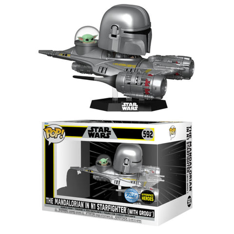 Image of Star Wars - The Mandalorian and Grogu in N1 Starfighter US Exclusive Pop! Ride
