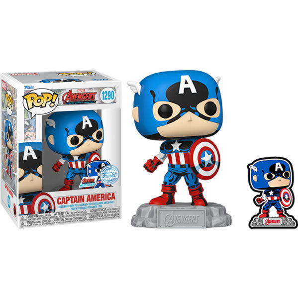 Marvel Comics - Captain America 60th Anniversary (with Pin) US Exclusive Pop! Vinyl