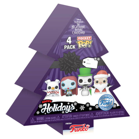 Image of Nightmare Before Christmas - Tree Holiday US Exclusive Pocket Pop! 4-Pack Box Set
