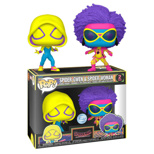 Spider-Man: Across the Spider-Verse - Spider-Gwen & Spider-Woman US Exclusive Blacklight Pop! 2-Pack