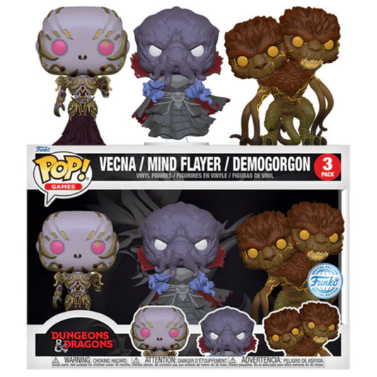 Dungeons & Dragons - Vecna, Mind Flayer & Demogorgon US Exclusive Pop! Vinyl 3-Pack