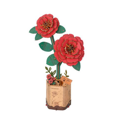 Image of Robotime Wood Bloom Red Camelia