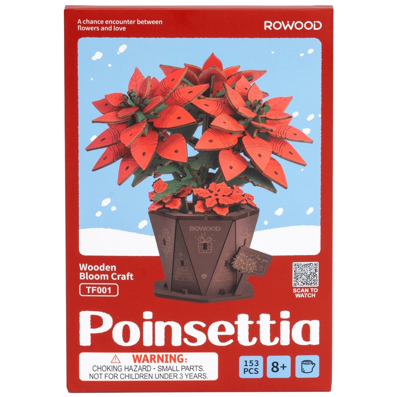 Robotime - Wood Bloom Poinsettia
