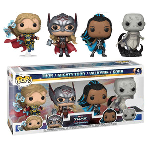 Thor 4: Love and Thunder - Thor Mighty Thor Valkyrie & Gorr US Exclusive Pop! 4-Pack