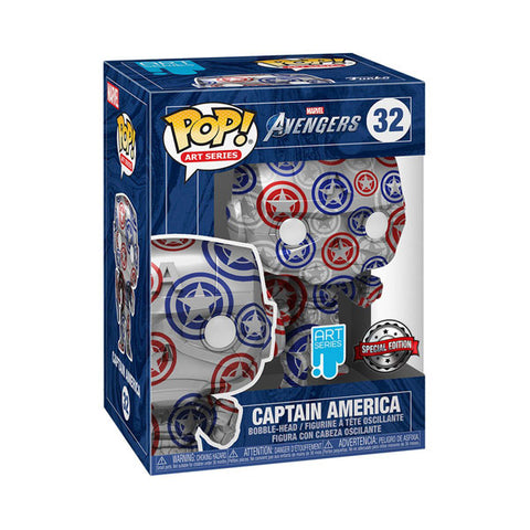 Image of Avengers (Video Game 2020) - Captain America Patriotic Age (Artist) US Exclusive Pop! with Protector