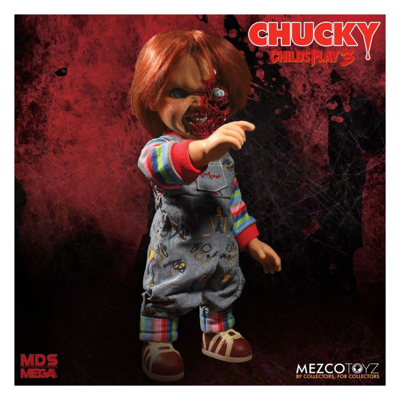 Childs Play 3 - Chucky Doll Pizza Face 15 inch Talking Action Figure