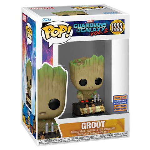 Wondercon 2023 Guardians of the Galaxy: Vol 2 - Groot with Button US Exclusive Pop! Vinyl