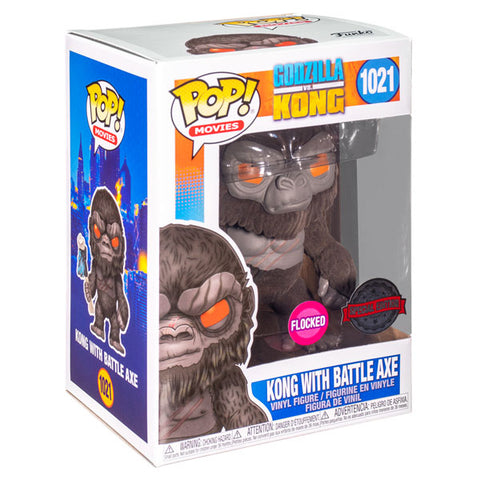 Image of Godzilla vs Kong - King Kong with Scepter Flocked US Exclusive Pop! Vinyl