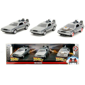 Back to the Future - DeLorean Time Machine 1:32 Scale Hollywood Ride 3-Pack