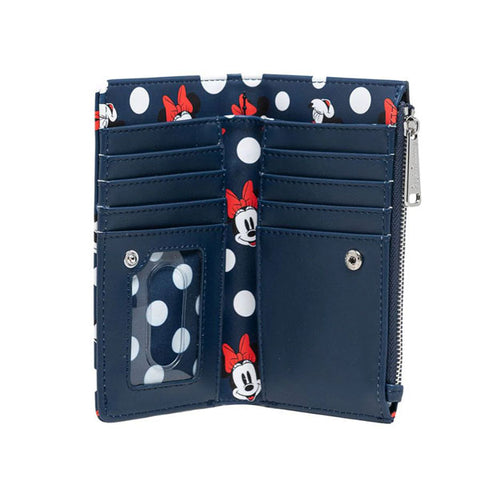 Image of Loungefly - Disney - Minnie Mouse Polka Dots Navy Purse