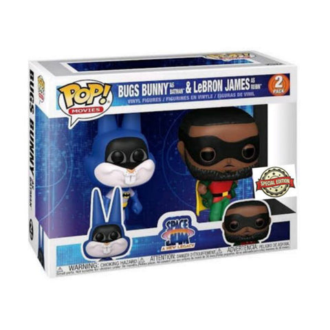 Image of Space Jam 2: A New Legacy - Bugs Bunny as Batman & LeBron James as Robin US Exclusive Pop! Vinyl 2-Pack
