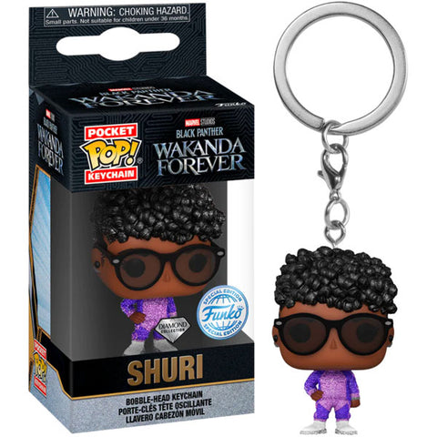 Image of Black Panther 2: Wakanda Forever - Shuri with Sunglasses Glitter US Exclusive Pop! Keychain