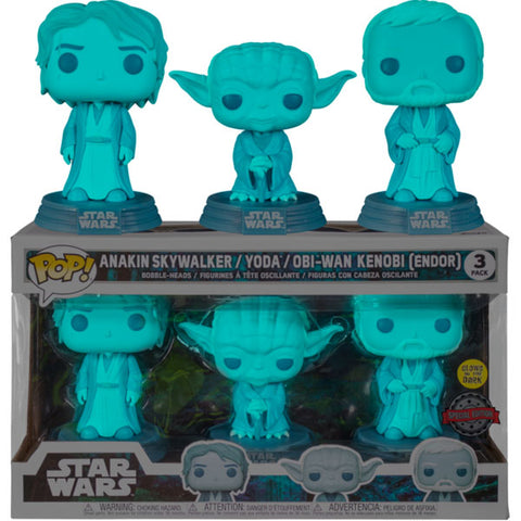 Image of Star Wars: Across the Galaxy - Force Ghost Glow US Exclusive Pop! 3-pack