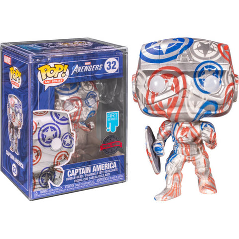 Image of Avengers (Video Game 2020) - Captain America Patriotic Age (Artist) US Exclusive Pop! with Protector