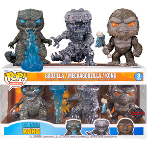 Godzilla Vs Kong - Kong Godzilla & Mechagodzilla US Exclusive Pop! 3-Pack