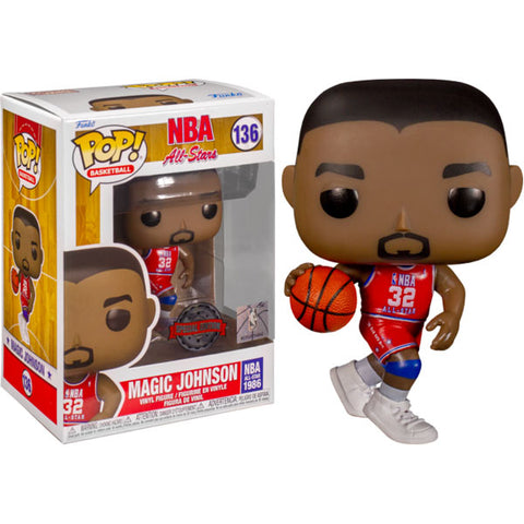 Image of NBA: Legends - Magic Johnson Red All Star US Exclusive Pop! Vinyl