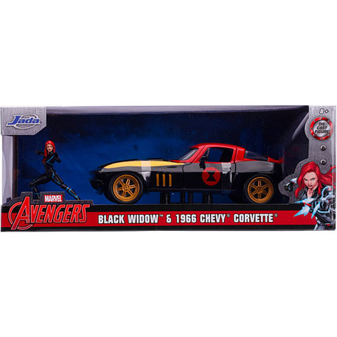 Image of Avengers - Black Widow with 1966 Chevy Corvette 1:24 Scale Hollywood Ride