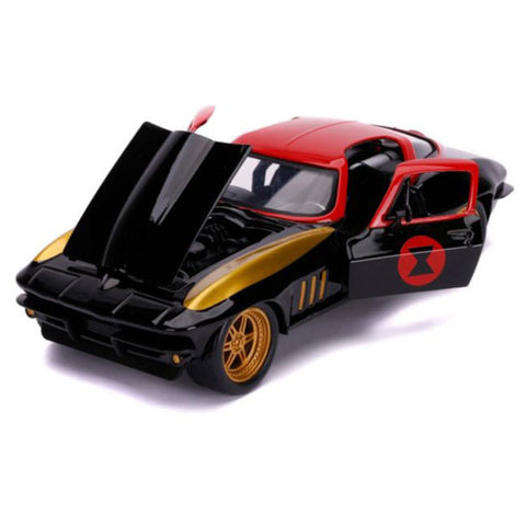 Image of Avengers - Black Widow with 1966 Chevy Corvette 1:24 Scale Hollywood Ride
